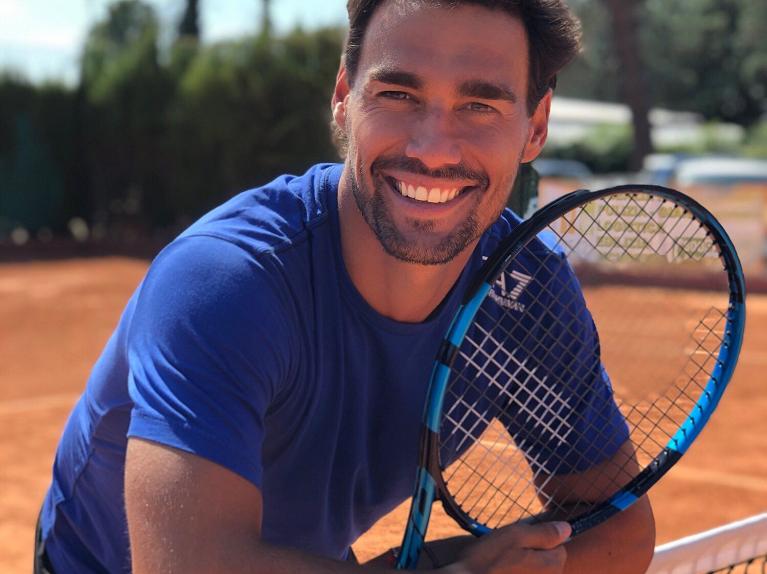 Fabio Fognini in campo con la sua nuova Pure Drive